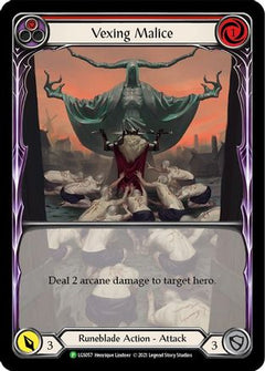 Vexing Malice (Red) (Extended Art) - LGS057 (LGS057) [Flesh and Blood: Promo Cards] Rainbow Foil - Deck Out Gaming