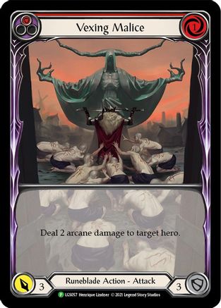 Vexing Malice (Red) (Extended Art) - LGS057 (LGS057) [Flesh and Blood: Promo Cards] Rainbow Foil - Deck Out Gaming