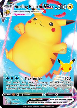 Surfing Pikachu VMAX (9) [Celebrations] Holofoil - Deck Out Gaming