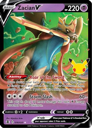Zacian V (16) [Celebrations] Holofoil - Deck Out Gaming