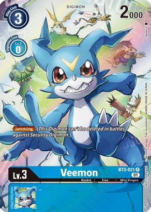 Veemon (1-Year Anniversary Box Topper) (BT3-021) [Release Special Booster] Foil - Deck Out Gaming