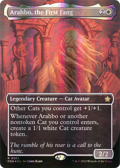 Arahbo, the First Fang (Borderless) (Mana Foil) (363) [Foundations] foil - Deck Out Gaming