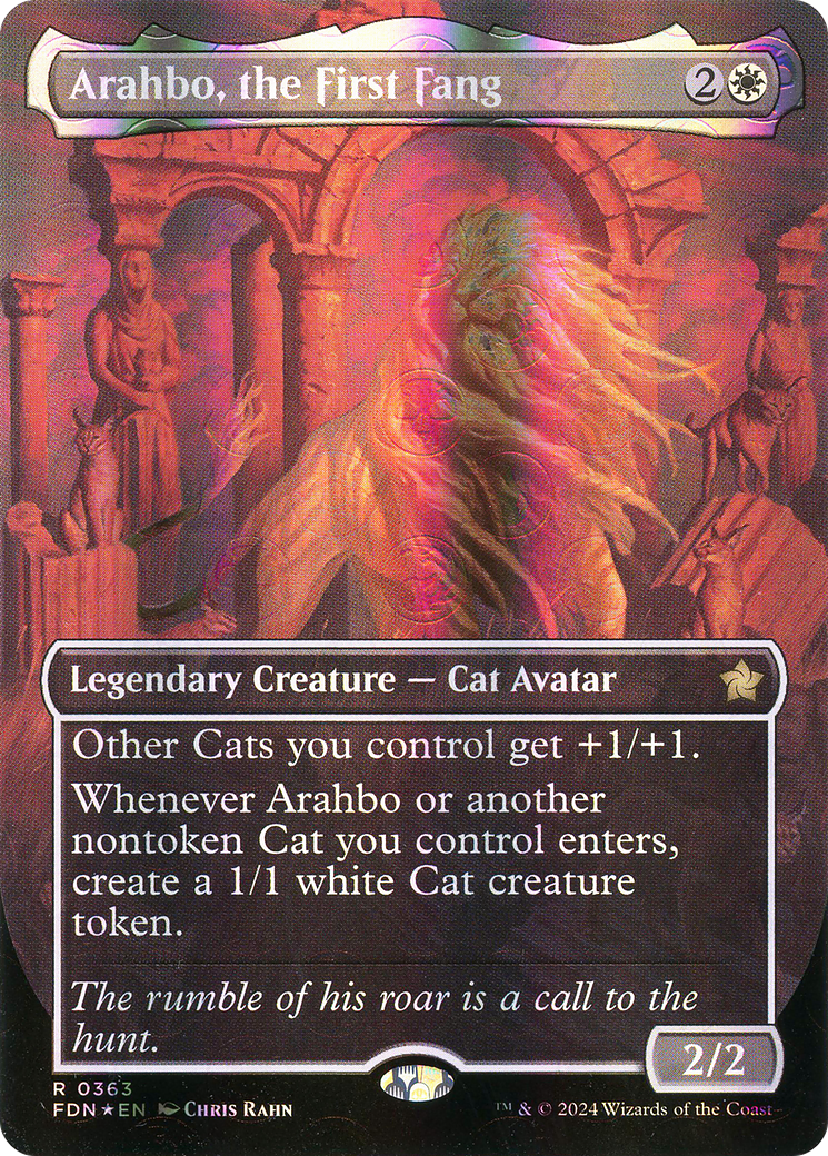 Arahbo, the First Fang (Borderless) (Mana Foil) (363) [Foundations] foil - Deck Out Gaming