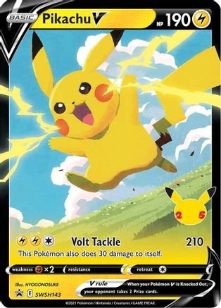 Pikachu V - SWSH143 (SWSH143) [SWSH: Sword & Shield Promo Cards] Holofoil - Deck Out Gaming