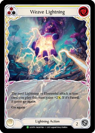Weave Lightning (Yellow) - LGS076 (LGS076) [Flesh and Blood: Promo Cards] Rainbow Foil - Deck Out Gaming