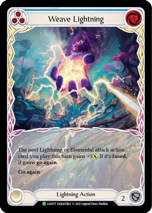 Weave Lightning (Blue) - LGS077 (LGS077) [Flesh and Blood: Promo Cards] Rainbow Foil - Deck Out Gaming