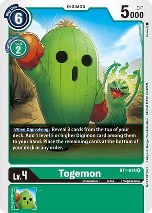 Togemon (Official Tournament Pack Vol.3) (BT1-074) [Release Special Booster] - Deck Out Gaming