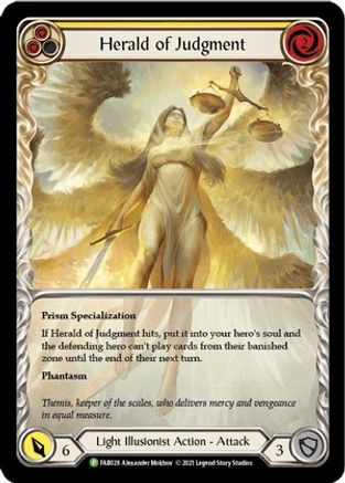 Herald of Judgment - FAB028 (FAB028) [Flesh and Blood: Promo Cards] Rainbow Foil - Deck Out Gaming