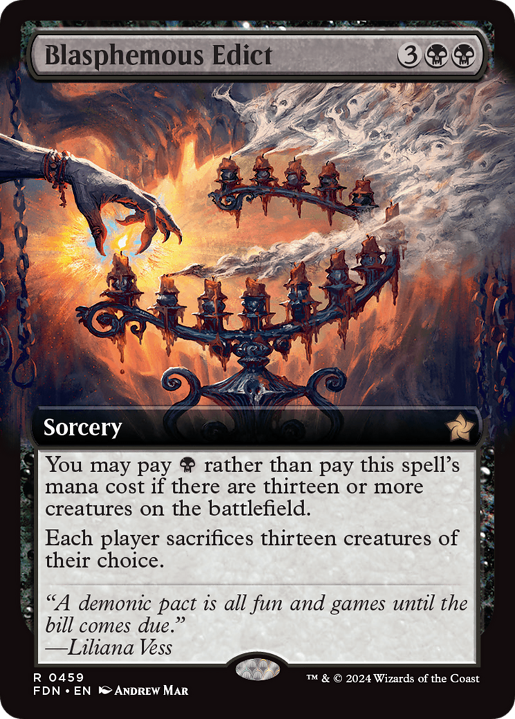 Blasphemous Edict (Extended Art) (459) [Foundations] - Deck Out Gaming