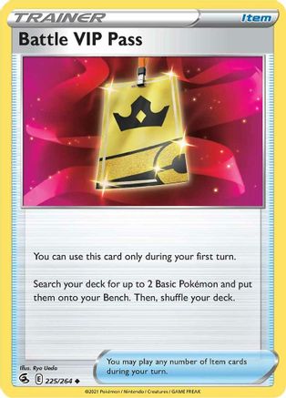 Battle VIP Pass (225/264) [Sword & Shield: Fusion Strike] Reverse Holofoil - Deck Out Gaming