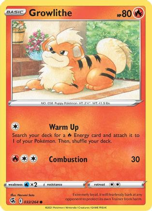 Growlithe (32) [SWSH08: Fusion Strike] - Deck Out Gaming