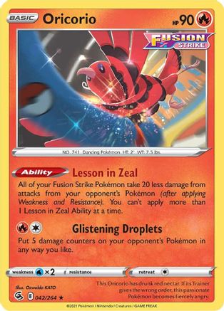 Oricorio (42) [SWSH08: Fusion Strike] - Deck Out Gaming