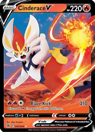 Cinderace V (43) (43) [SWSH08: Fusion Strike] Holofoil - Deck Out Gaming
