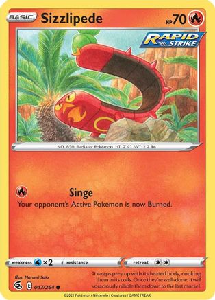 Sizzlipede (47) (47) [SWSH08: Fusion Strike] Reverse Holofoil - Deck Out Gaming