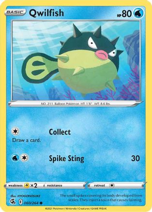 Qwilfish (60) [SWSH08: Fusion Strike] Reverse Holofoil - Deck Out Gaming