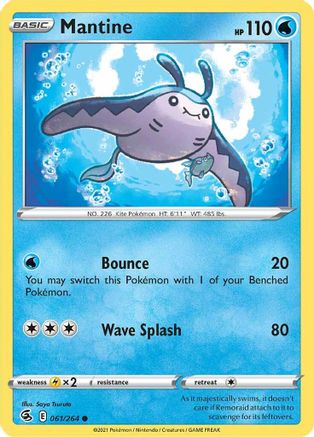 Mantine (61) [SWSH08: Fusion Strike] Reverse Holofoil - Deck Out Gaming