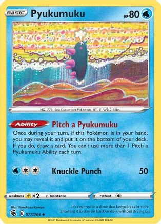 Pyukumuku (77) [SWSH08: Fusion Strike] - Deck Out Gaming