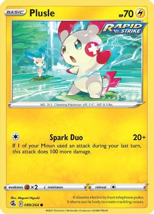 Plusle (89) [SWSH08: Fusion Strike] - Deck Out Gaming
