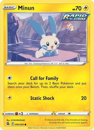 Minun (90) [SWSH08: Fusion Strike] - Deck Out Gaming