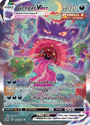 Gengar VMAX (Alternate Art Secret) (271) [SWSH08: Fusion Strike] Holofoil - Deck Out Gaming