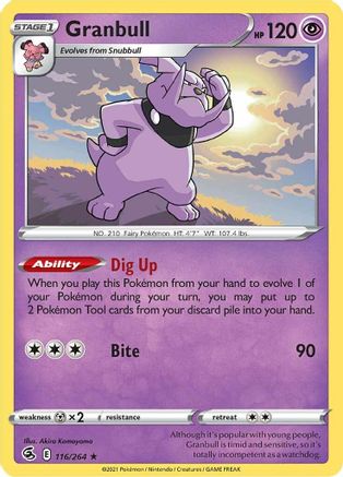 Granbull (116) [SWSH08: Fusion Strike] Reverse Holofoil - Deck Out Gaming