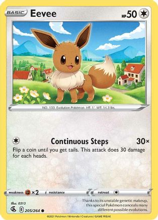 Eevee (205) [SWSH08: Fusion Strike] Reverse Holofoil - Deck Out Gaming