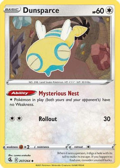 Dunsparce (207) [SWSH08: Fusion Strike] Reverse Holofoil - Deck Out Gaming