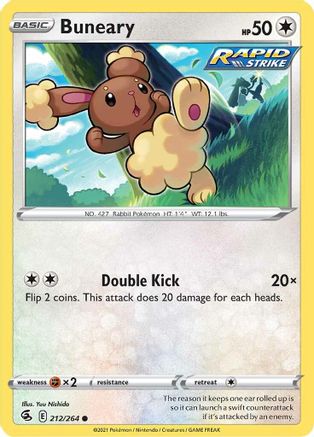 Buneary (212) [SWSH08: Fusion Strike] Reverse Holofoil - Deck Out Gaming