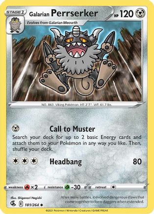 Galarian Perrserker (181) [SWSH08: Fusion Strike] - Deck Out Gaming