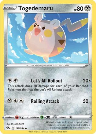 Togedemaru (187) [SWSH08: Fusion Strike] Reverse Holofoil - Deck Out Gaming