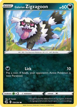 Galarian Zigzagoon (159) [SWSH08: Fusion Strike] Reverse Holofoil - Deck Out Gaming
