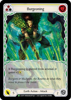 Burgeoning (Yellow) - LGS070 (LGS070) [Flesh and Blood: Promo Cards] Rainbow Foil - Deck Out Gaming