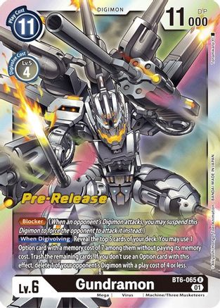 Gundramon (BT6-065) [Double Diamond Pre-Release Cards] Foil - Deck Out Gaming