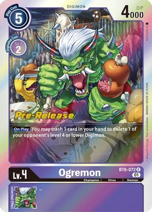 Ogremon (BT6-072) [Double Diamond Pre-Release Cards] Foil - Deck Out Gaming