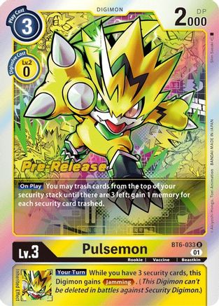 Pulsemon (BT6-033) [Double Diamond Pre-Release Cards] Foil - Deck Out Gaming