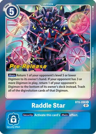 Raddle Star (BT6-098) [Double Diamond Pre-Release Cards] Foil - Deck Out Gaming