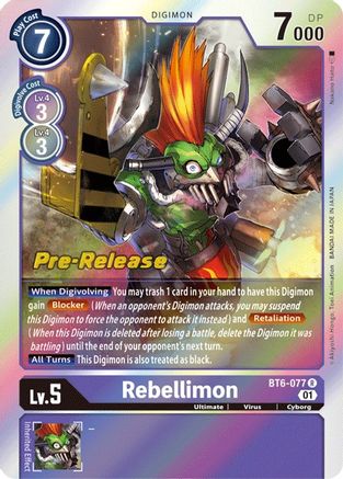 Rebellimon (BT6-077) [Double Diamond Pre-Release Cards] Foil - Deck Out Gaming