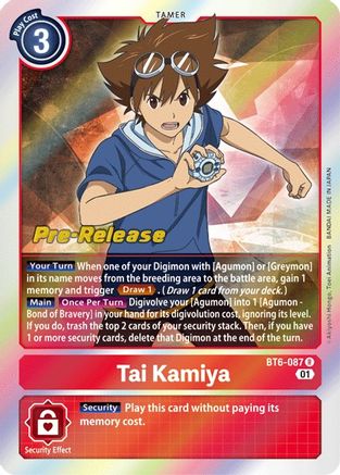 Tai Kamiya (BT6-087) [Double Diamond Pre-Release Cards] Foil - Deck Out Gaming