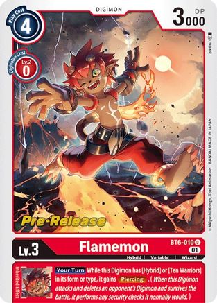 Flamemon (BT6-010) [Double Diamond Pre-Release Cards] Foil - Deck Out Gaming