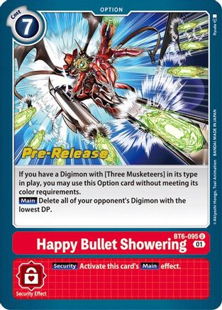 Happy Bullet Showering (BT6-095) [Double Diamond Pre-Release Cards] Foil - Deck Out Gaming