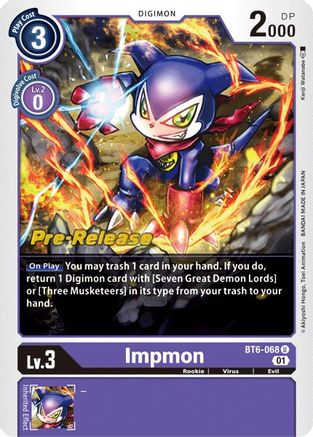 Impmon (BT6-068) [Double Diamond Pre-Release Cards] Foil - Deck Out Gaming