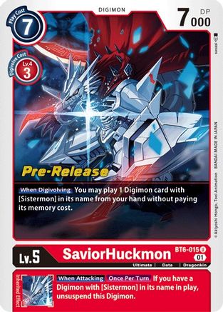 SaviorHuckmon (BT6-015) [Double Diamond Pre-Release Cards] Foil - Deck Out Gaming