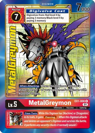 MetalGreymon (Alternate Art) (EX1-008) [Classic Collection] Foil - Deck Out Gaming