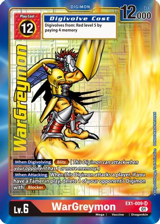 WarGreymon (Alternate Art) (EX1-009) [Classic Collection] Foil - Deck Out Gaming