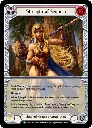 Strength of Sequoia (Red) - LGS078 (LGS078) [Flesh and Blood: Promo Cards] Rainbow Foil - Deck Out Gaming