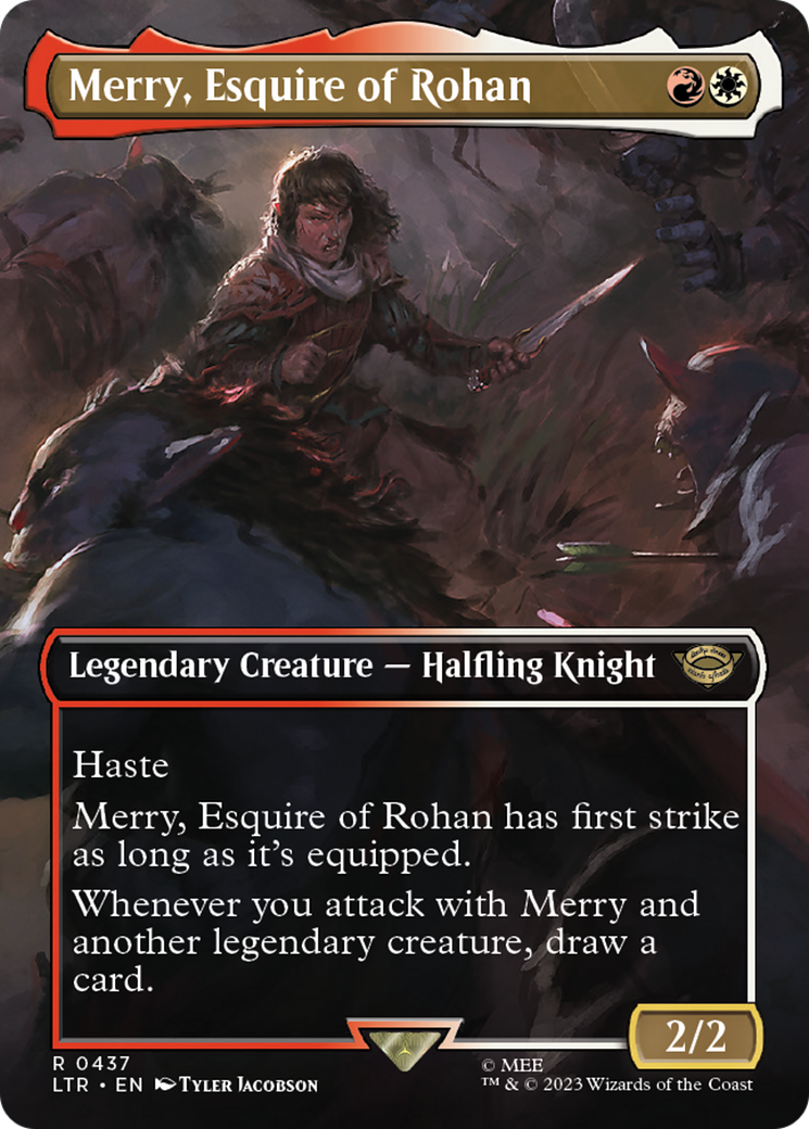 Merry, Esquire of Rohan (Borderless) (437) [The Lord of the Rings: Tales of Middle-earth] foil - Deck Out Gaming