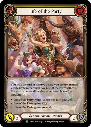 Life of the Party (Yellow) - LGS085 (LGS085) [Flesh and Blood: Promo Cards] Rainbow Foil - Deck Out Gaming