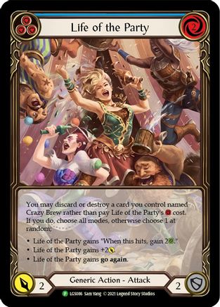 Life of the Party (Blue) - LGS086 (LGS086) [Flesh and Blood: Promo Cards] Rainbow Foil - Deck Out Gaming