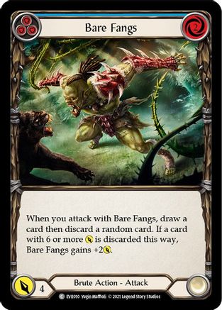 Bare Fangs (Blue) (EVR010) [Everfest] 1st Edition Rainbow Foil - Deck Out Gaming