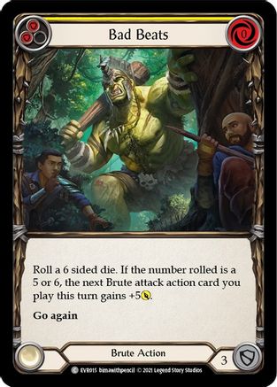 Bad Beats (Yellow) (EVR015) [Everfest] 1st Edition Rainbow Foil - Deck Out Gaming